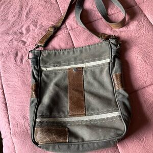 Women’s Brown Canvas Crossbody Bag